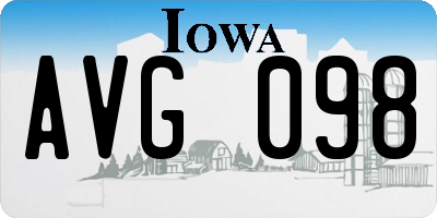 IA license plate AVG098