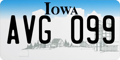 IA license plate AVG099
