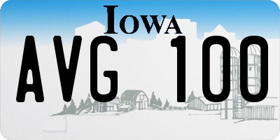 IA license plate AVG100