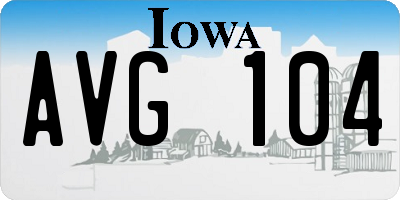 IA license plate AVG104
