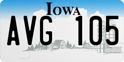 IA license plate AVG105