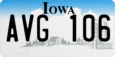 IA license plate AVG106