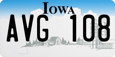 IA license plate AVG108