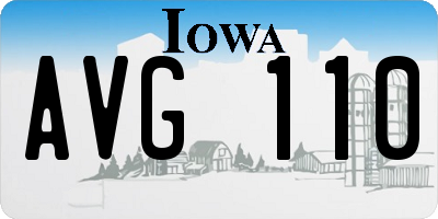 IA license plate AVG110