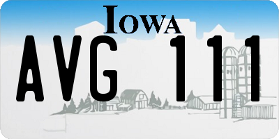 IA license plate AVG111