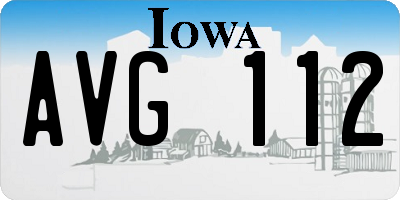 IA license plate AVG112