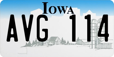 IA license plate AVG114
