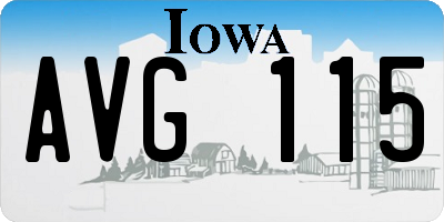 IA license plate AVG115