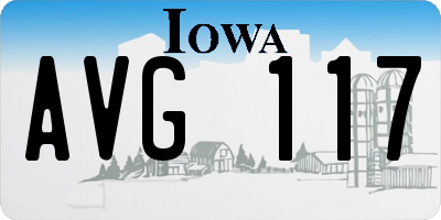 IA license plate AVG117