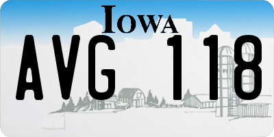 IA license plate AVG118
