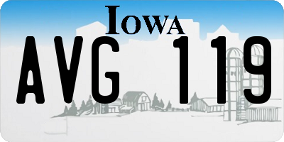 IA license plate AVG119