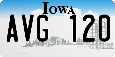 IA license plate AVG120