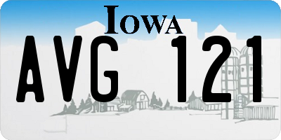 IA license plate AVG121