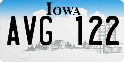 IA license plate AVG122