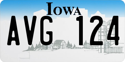 IA license plate AVG124