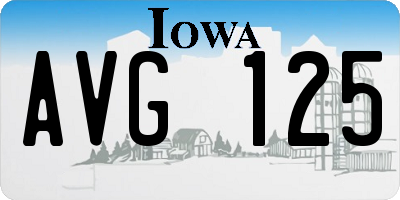 IA license plate AVG125