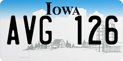 IA license plate AVG126