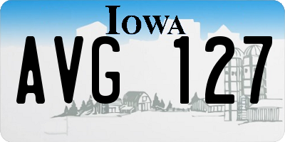 IA license plate AVG127