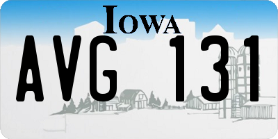 IA license plate AVG131