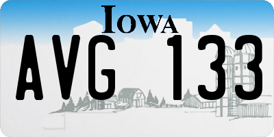 IA license plate AVG133