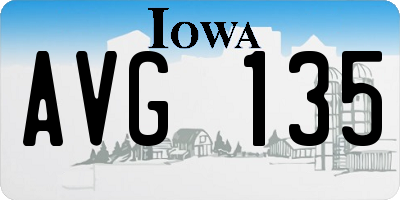 IA license plate AVG135