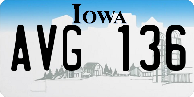 IA license plate AVG136