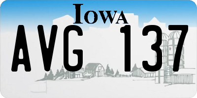 IA license plate AVG137