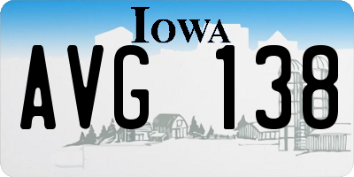IA license plate AVG138