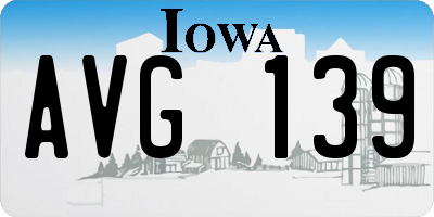 IA license plate AVG139