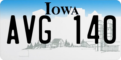 IA license plate AVG140