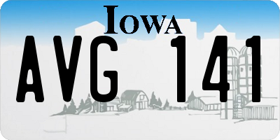 IA license plate AVG141