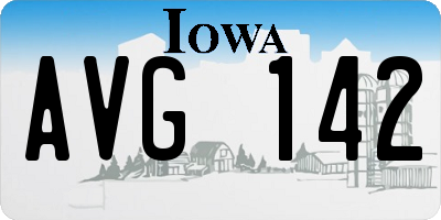 IA license plate AVG142