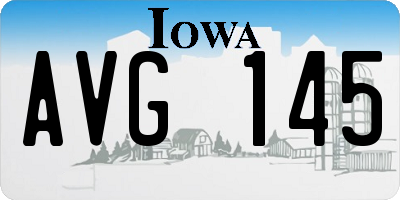 IA license plate AVG145