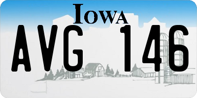 IA license plate AVG146