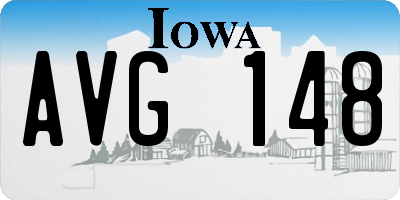 IA license plate AVG148