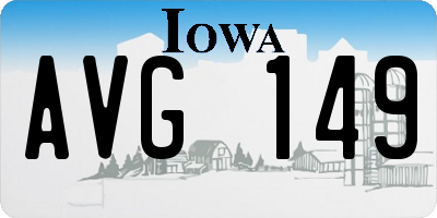 IA license plate AVG149