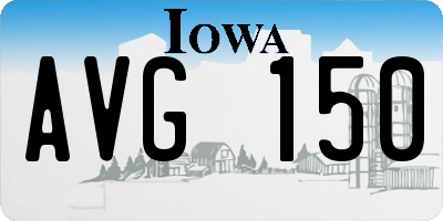IA license plate AVG150