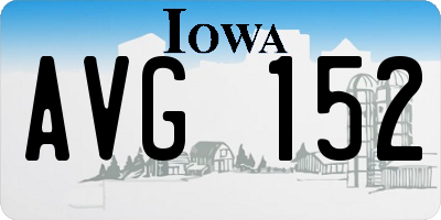 IA license plate AVG152
