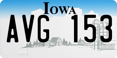 IA license plate AVG153