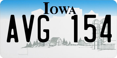 IA license plate AVG154