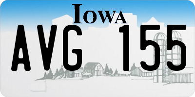 IA license plate AVG155