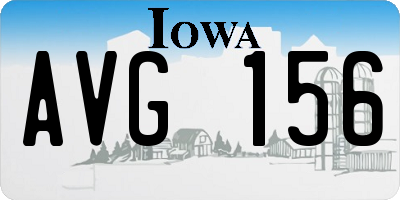 IA license plate AVG156