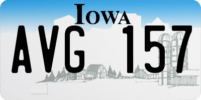 IA license plate AVG157