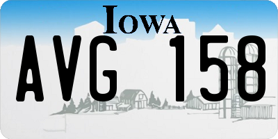IA license plate AVG158