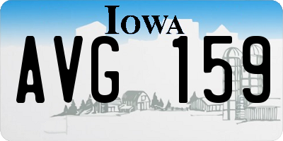 IA license plate AVG159