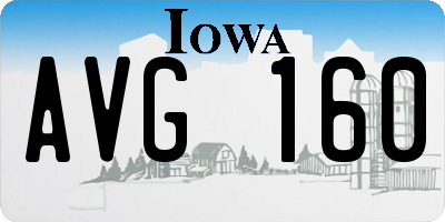 IA license plate AVG160