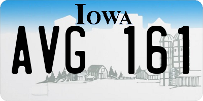 IA license plate AVG161