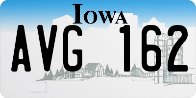 IA license plate AVG162