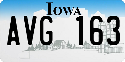 IA license plate AVG163