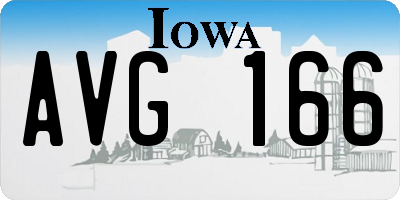 IA license plate AVG166